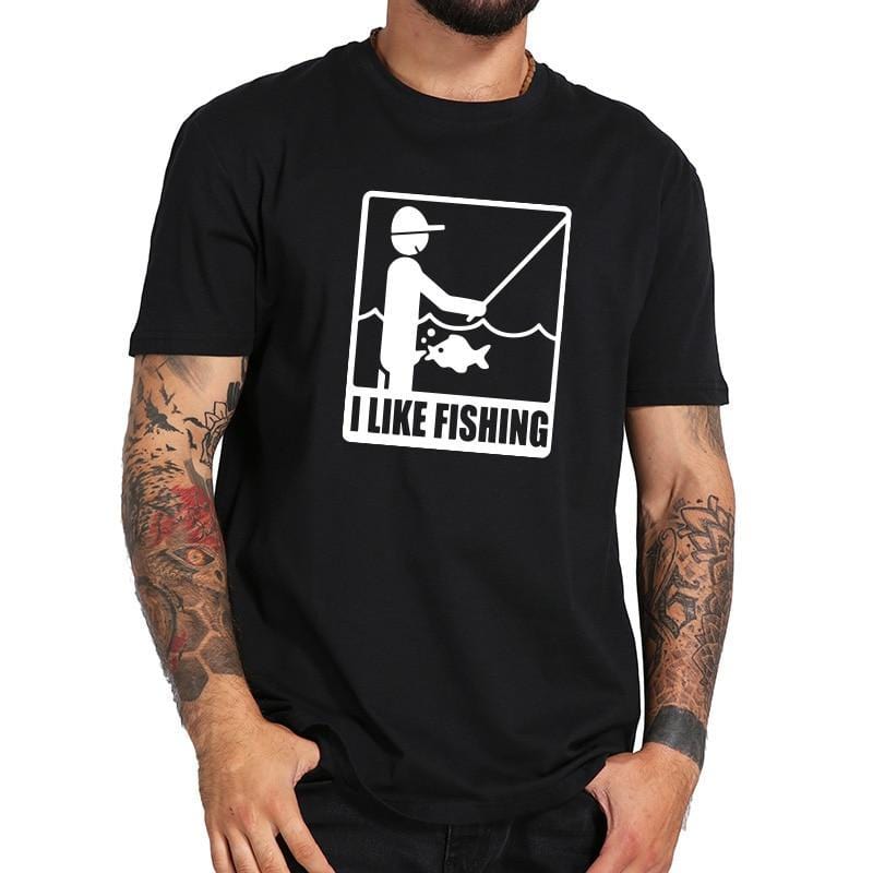 The Happy Fisherman TShirt I like Fishing Funny Fishing Shirt Guts Fishing Apparel
