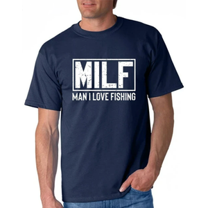 Buy Man I Love Fishing (MILF) T-Shirt Navy / S Australia