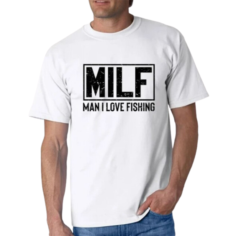 Buy Man I Love Fishing (MILF) T-Shirt White / S Australia