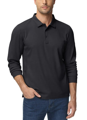 Man wearing a black long sleeve Rapid Dry Hiking Shirt sold at Guts Fishing Apparel.