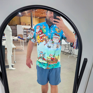 Santa Fishing Hawaiian Shirt