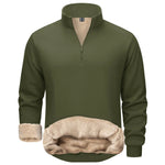 Men's sherpa fleece jumper in green. 