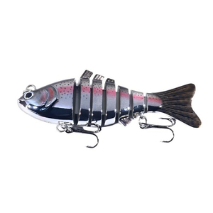 Silver and pink swimbait fishing lure. 