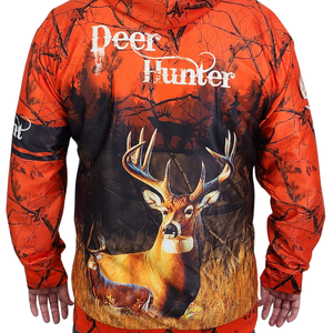 Bright orange deer hunting hoodie. 