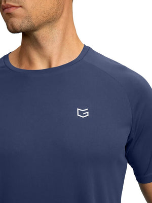 The G Gradual brand logo printed on navy t-shirt.