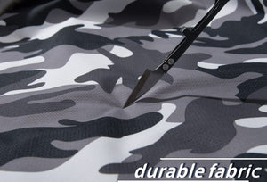 Knife trying to cut the durable fabric this waterproof jacket is made out of. 