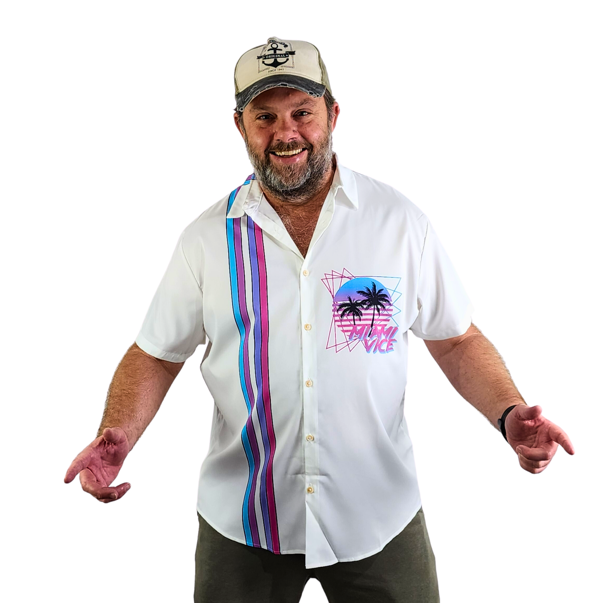 Miami Vice Hawaiian Shirt 80 s Fashion Design Guts Fishing Apparel