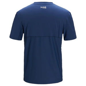 Men's fishing t-shirt with short sleeves and breathable mesh on the back.