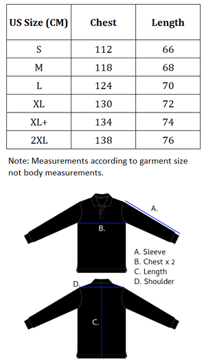 Men's vest size chart. 