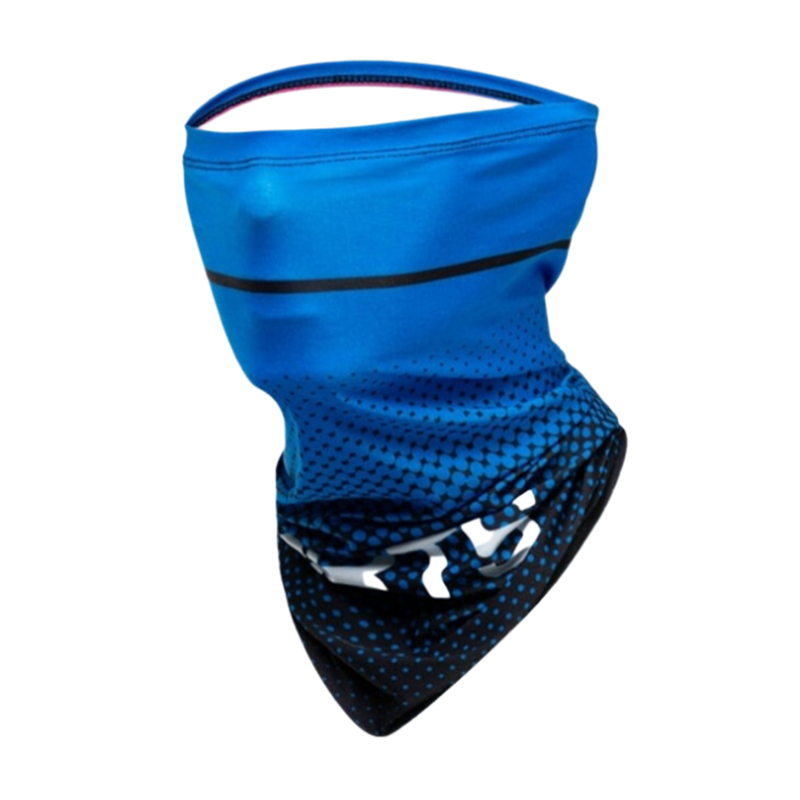 Blue neck gaiter for fishing and general sun protection.