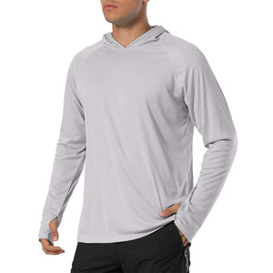 Buy Long Sleeve Hooded Sun Shirts Light Grey / S Australia