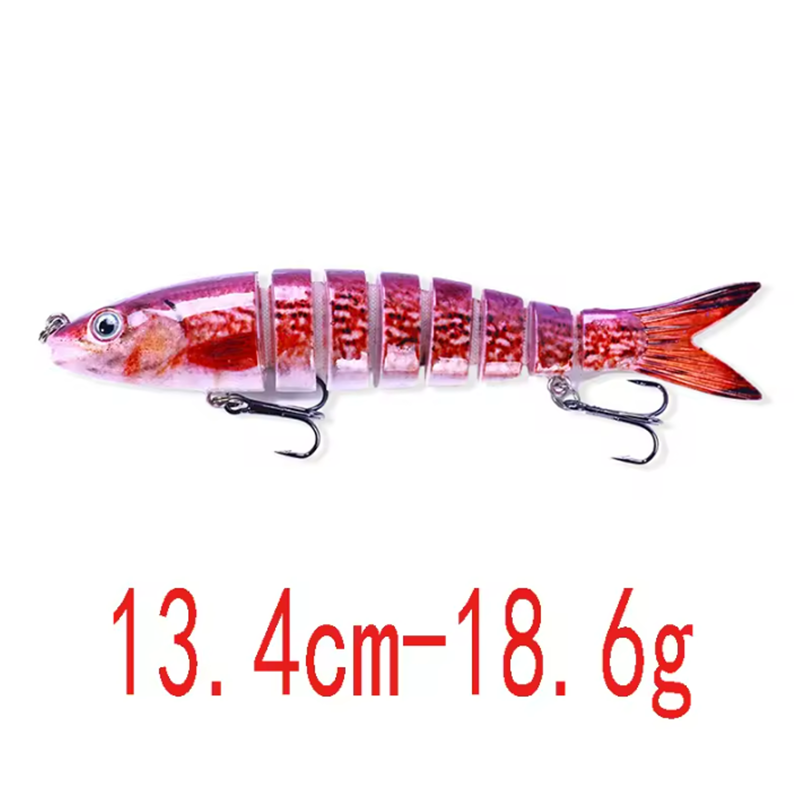 13 cm fishing lure with treble hooks.