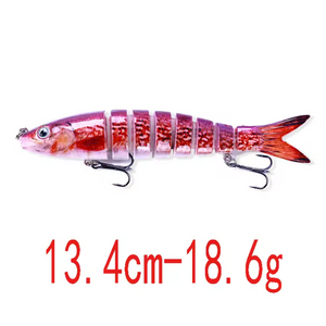 13 cm fishing lure with treble hooks.