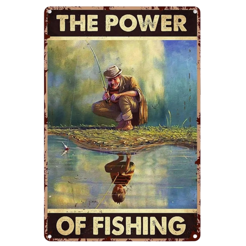 The Power of Fishing Tin Metal Sign – Guts Fishing Apparel