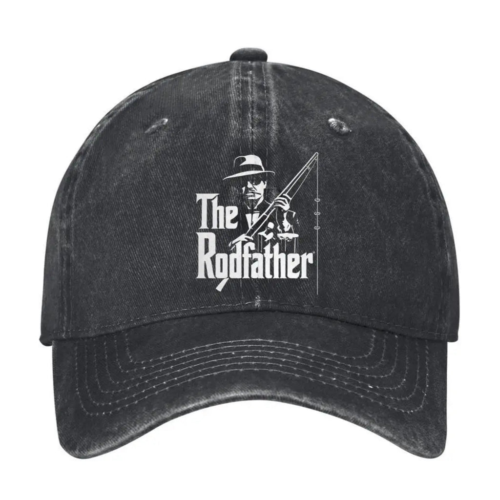 Black cap with 'The Rodfather' logo on a white background