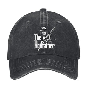 Black cap with 'The Rodfather' logo on a white background