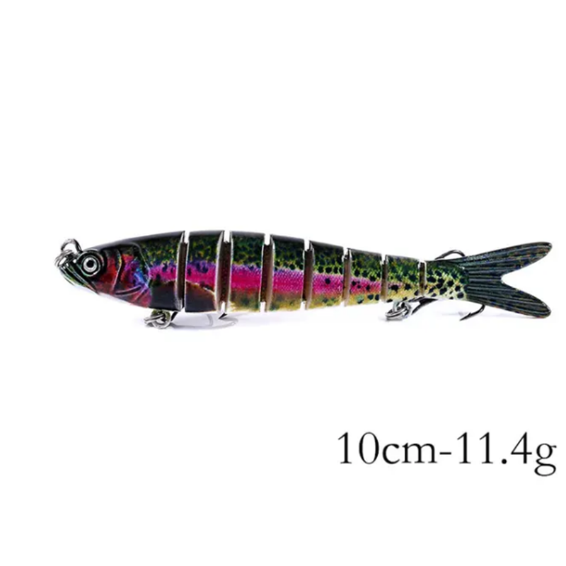 A 10 cm fishing lure that swims like a real fish. 