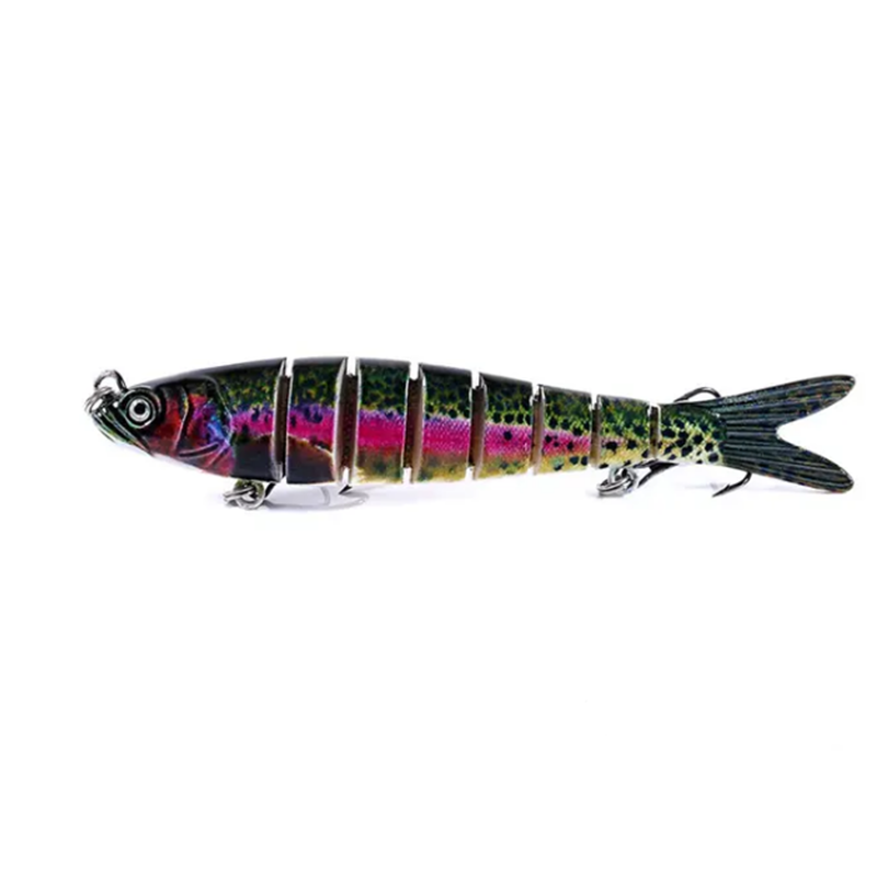 Spotted green, black and purple Swimbait Fishing Lure. 