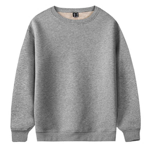 Men's grey jumper with a thick fleece lining.