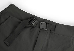 Women's quick drying cargo shorts with built-in belt. 