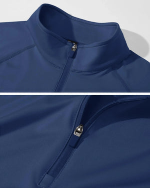 This thermal shirt has a zip collar.