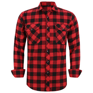 Red Plaid Flannel Shirt for men.