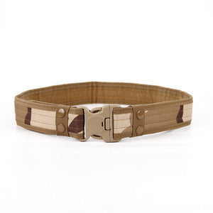 Desert camo army belt with quick release buckle.