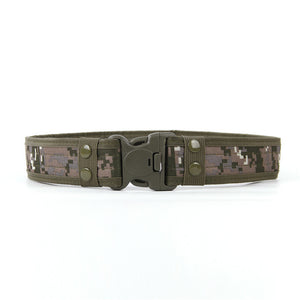 Jungle digital army belt with quick release buckle.