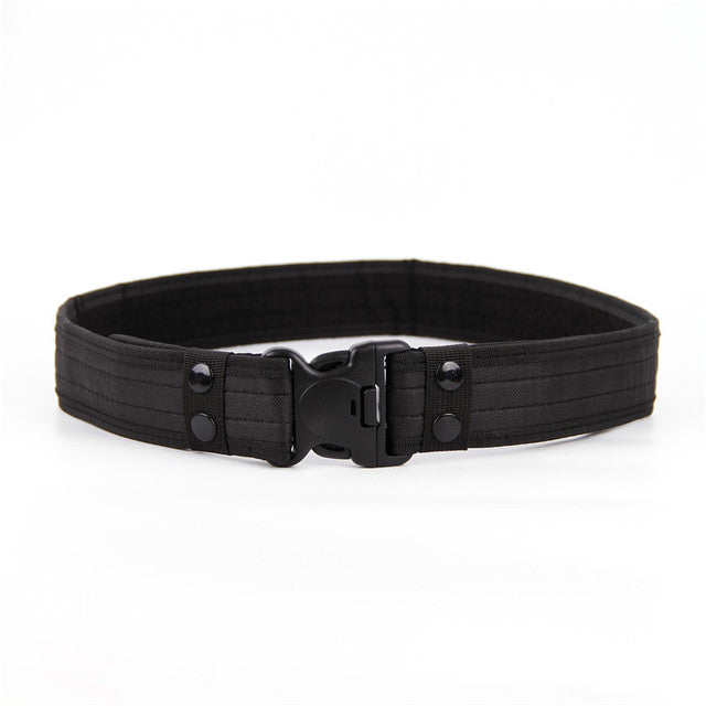 Black army belt with quick release buckle.