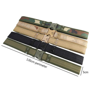 Quick release army style canvas belts.