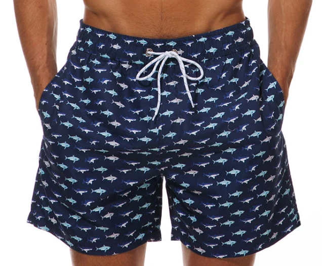 Men's shorts with 2025 fish on them