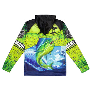 Buy Breaching Mahi Mahi Hoodie Mahi Mahi Fishing Hoodie | Warm Clothing For Fishing In Winter Guts Fishing Apparel Australia