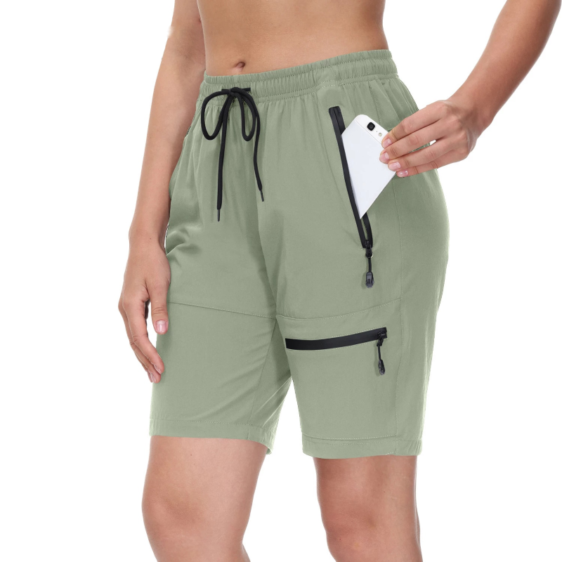 Womens cargo shorts with zipper pockets hotsell