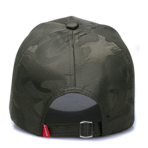 Adjustable size green Camoflaguge cap for men.