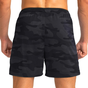 Black Camo Zip-Pocket Shorts