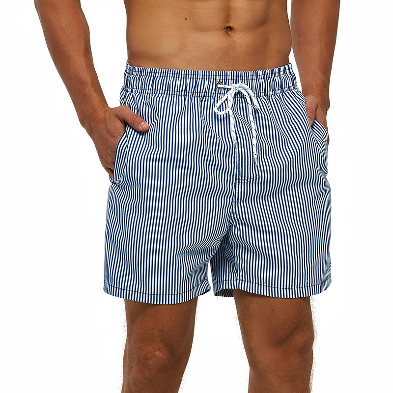 Men's Blue Stripe Swim Shorts Quick Dry Fabric – Guts Fishing