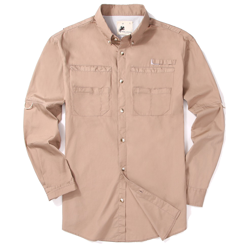 Long Sleeve Cotton Fishing Shirt, Button Up