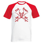 Fish reaper t-shirt. White and red. 