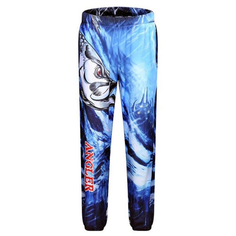 The blue angler fishing pants with lightening design. Breathable mesh sides.