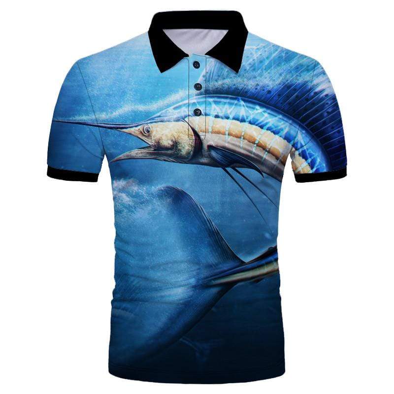 Sailfish Printed On A Men's Polo Shirt – Guts Fishing Apparel