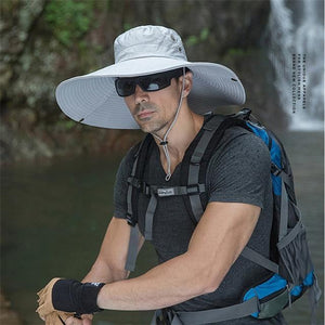 Guts Fishing Apparel  Hat Light Gray 16cm Super Wide Brim Sun Hat