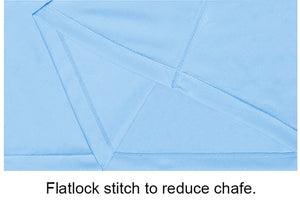 shirt with flatlock stitch seams to reduce friction. 