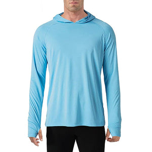 Men Sun Protection Long Sleeve Shirt Hoodie SPF UV Shirt Fishing Hiking  Tops