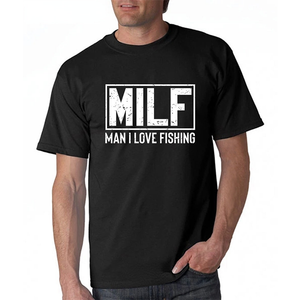 Man I love fishing black and white t-shirt. Funny t-shirt for fishing.