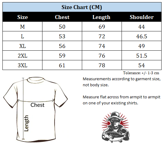 milf fishing t-shirt size chart
