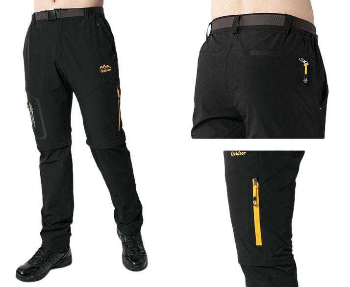 Black hiking pants that zip-off by Mountain skin. For sale at Guts Fishing Apparel.
