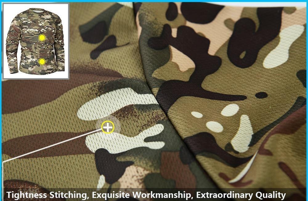 Camouflage long sleeve shirts.