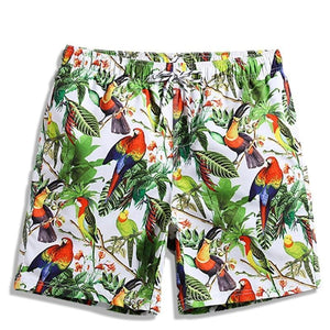 Guts Fishing Apparel - Men's floral and bird print beach shorts