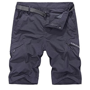 Camping shorts made from quick dry and water repellent material in the colour navy blue.