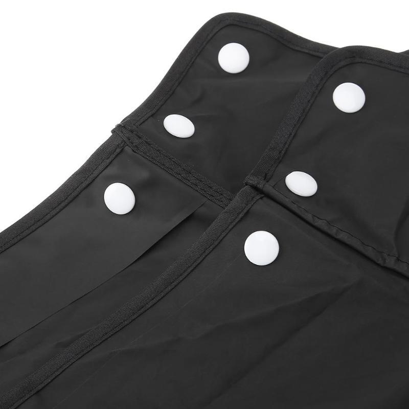 Waterproof black color raincoat with button down storm flaps made from EVA